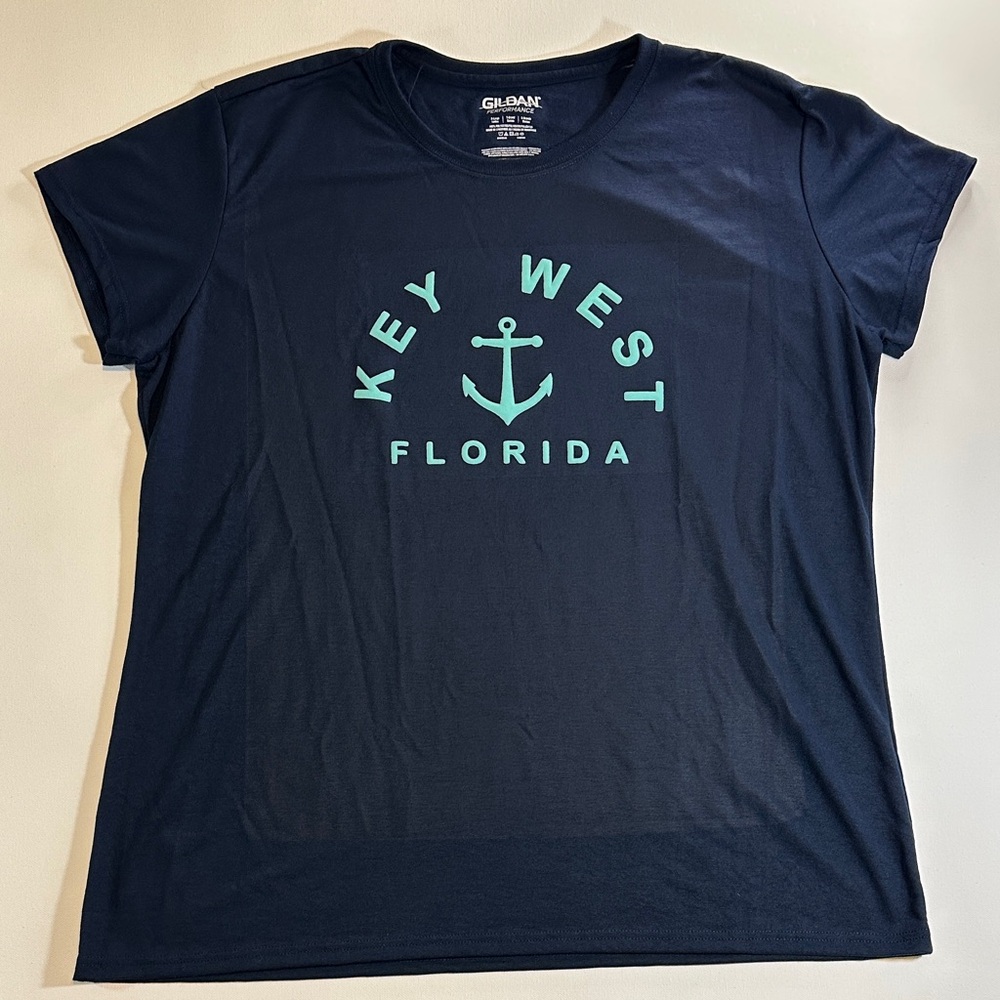 Key West Florida Anchor Logo Navy Graphic T-Shirt Women’s Size XL